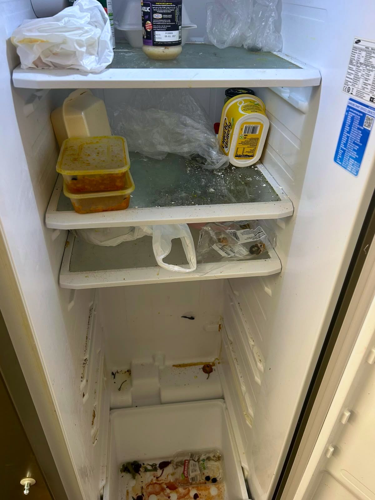 Before: Shared-kitchen fridge